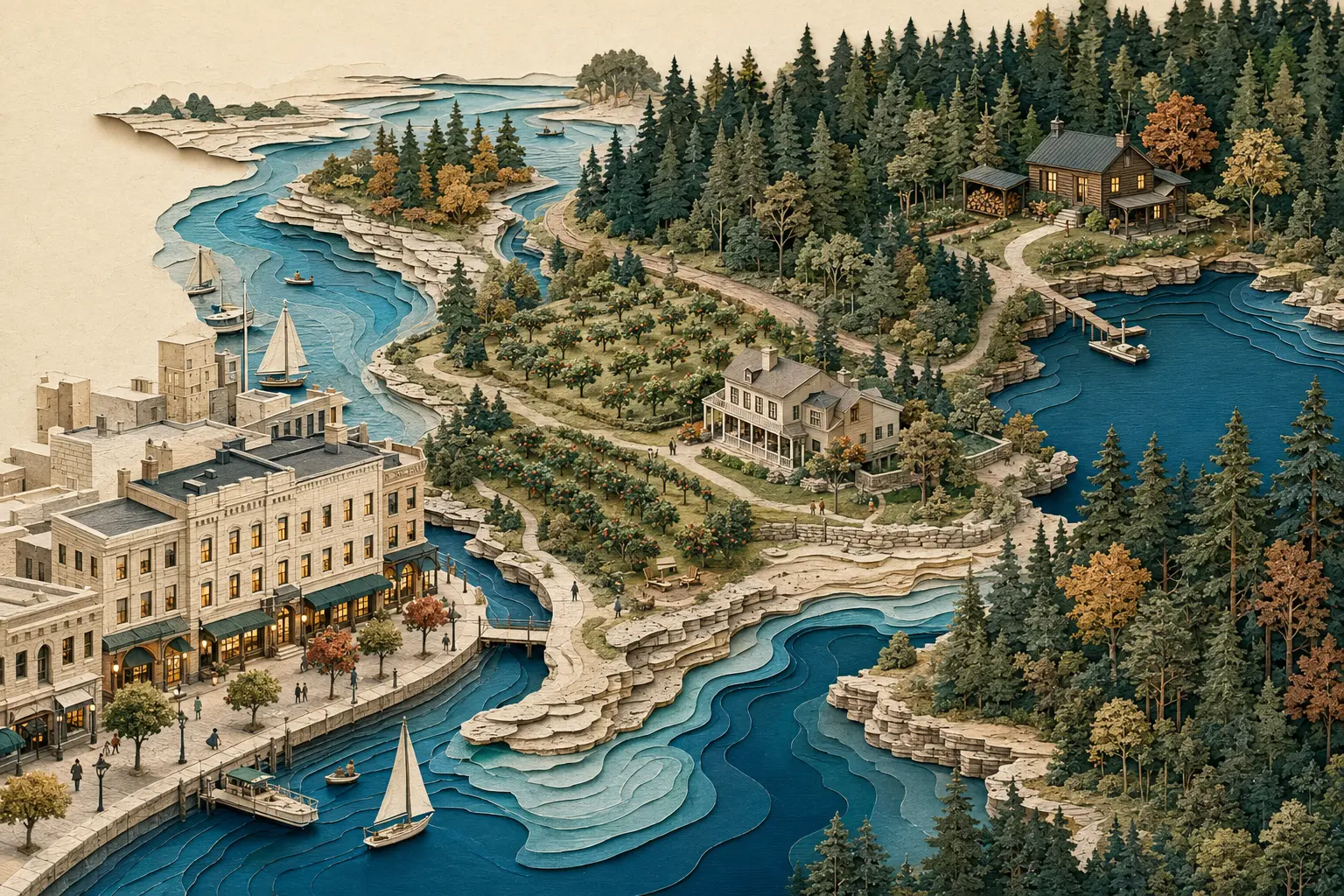 Conceptual Wisconsin lodging landscape